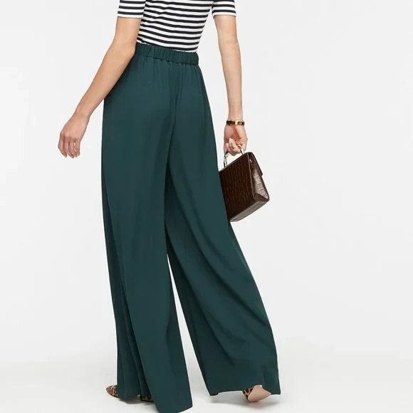 J. Crew Collection Pull-On Wide Leg Crepe Palazzo Pant - Picture 2 of 5
